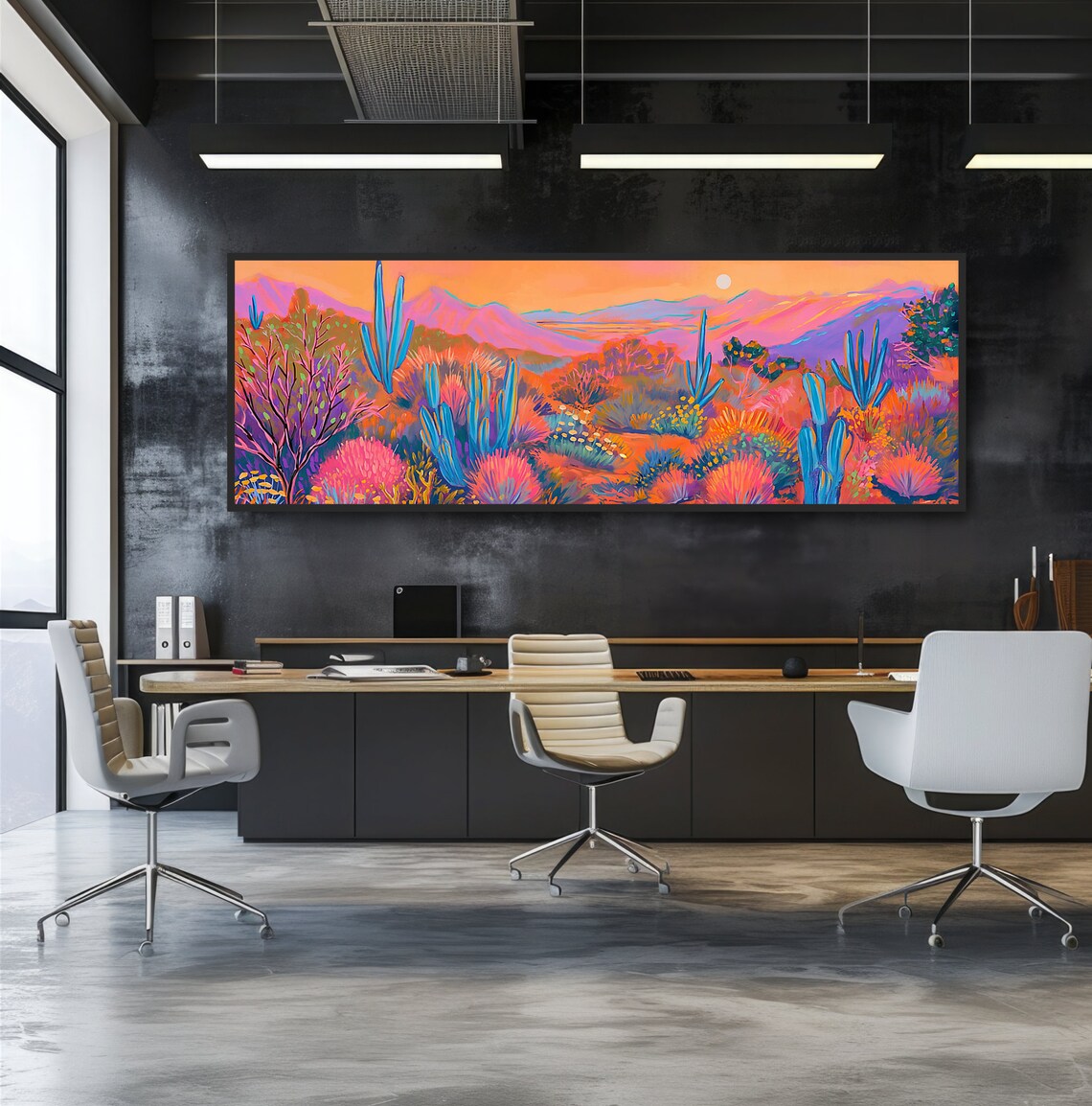 Southwestern Desert Sunset, Matisse-Inspired Art Print - Image 2