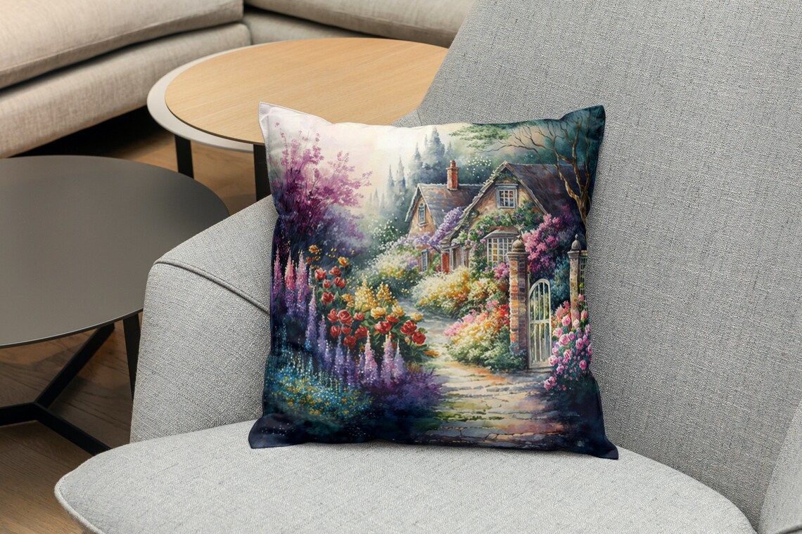 Charming English Cottage Garden With Blooming Rose Path Poster - Image 3