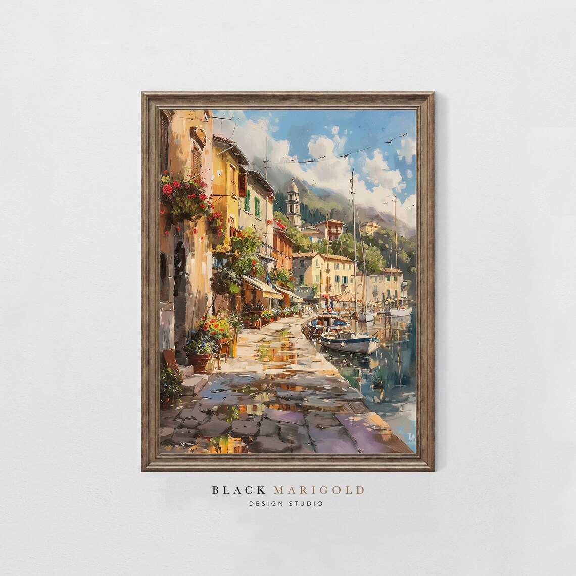 Sunlit Waters Of Hvar Vintage Oil Painting Poster