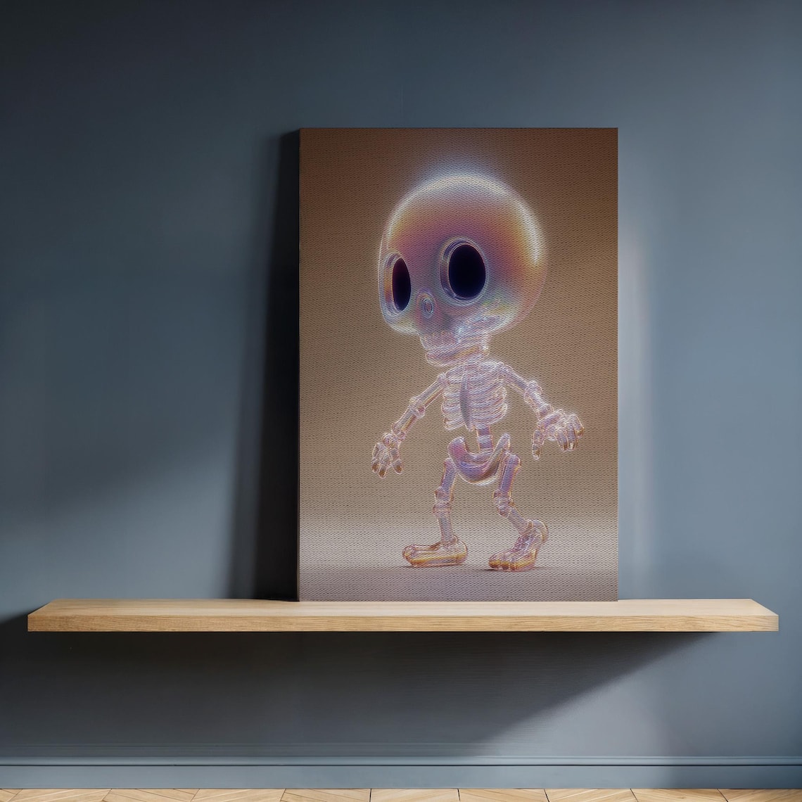 Cute Iridescent Glass Skeleton Halloween Party Fun Decor Poster