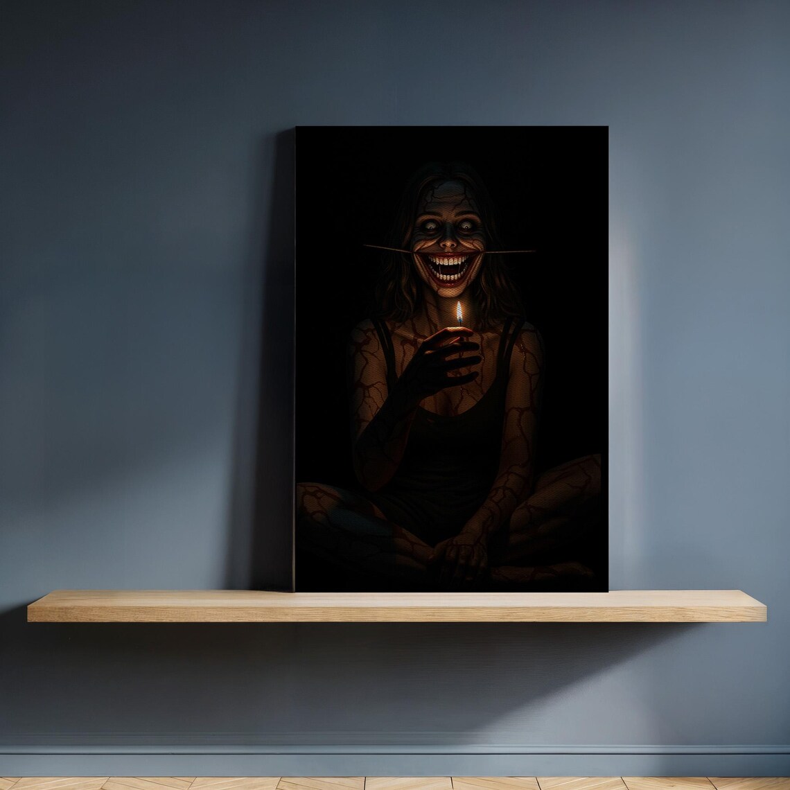 Creepy Woman With Candle Gothic Horror Portrait