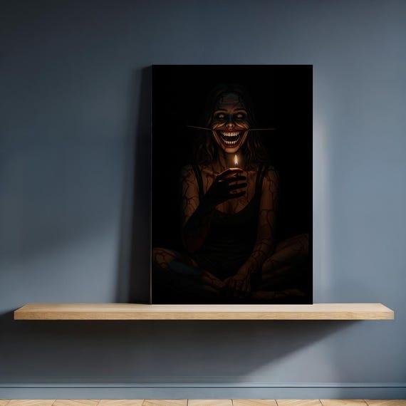 Creepy Woman With Candle Gothic Horror Portrait