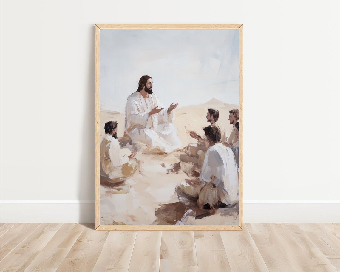 Jesus Teaching His Disciples, Christian Art Print - Image 3
