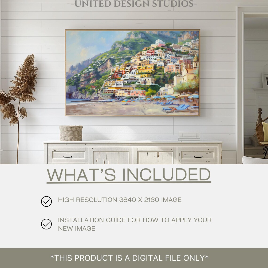 Positano Coastal Beach Travel Poster, Italy View - Image 3