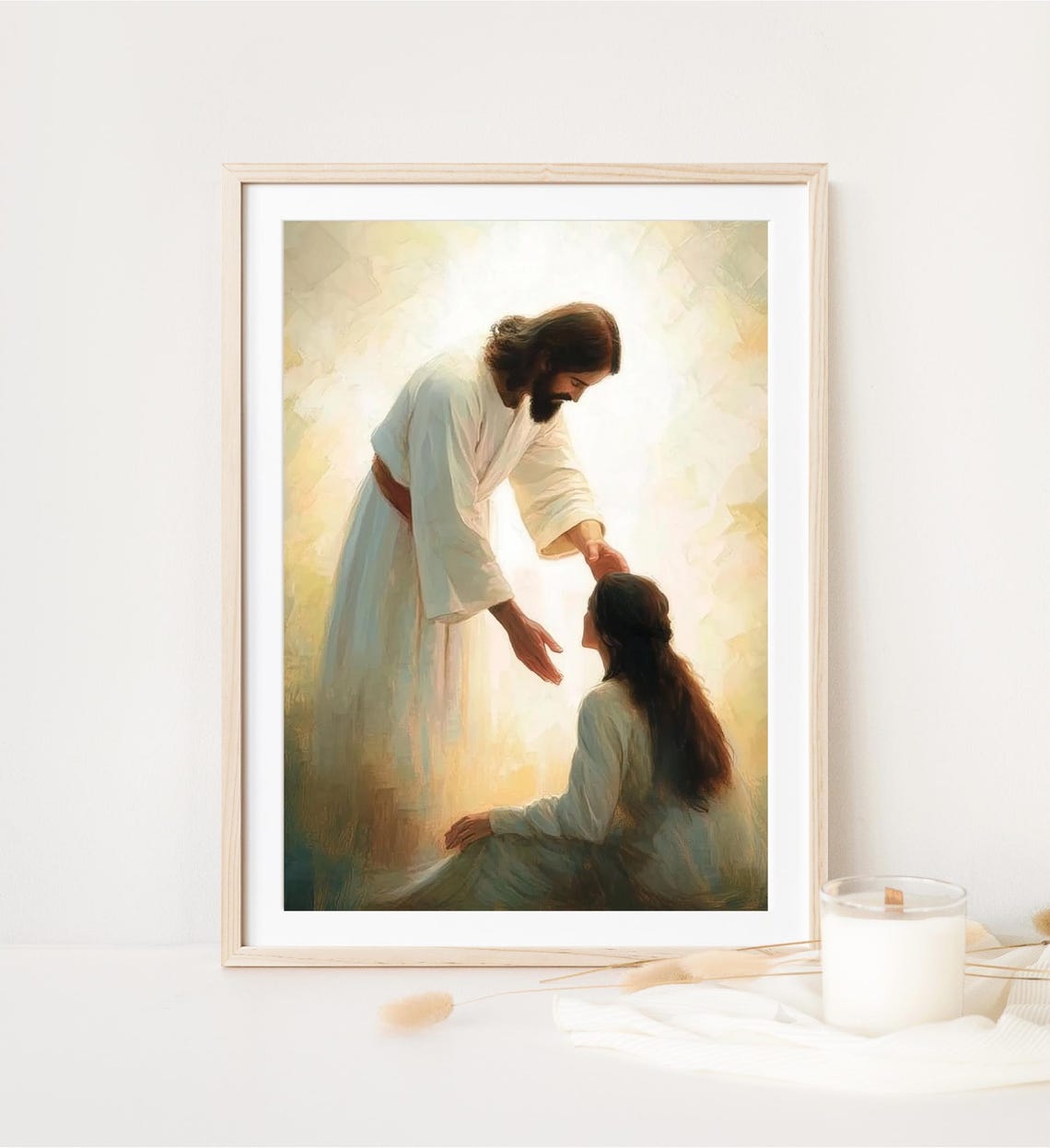 Your Faith Has Made You Well Jesus Art Modern Christian Art Painting Of Jesus Healing Woman Christian Artwork Jesus Painting - Image 4