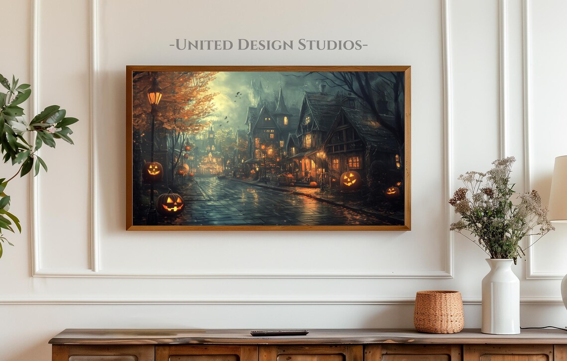 Halloween Town Halloween Art, Spooky Pumpkin Poster - Image 3