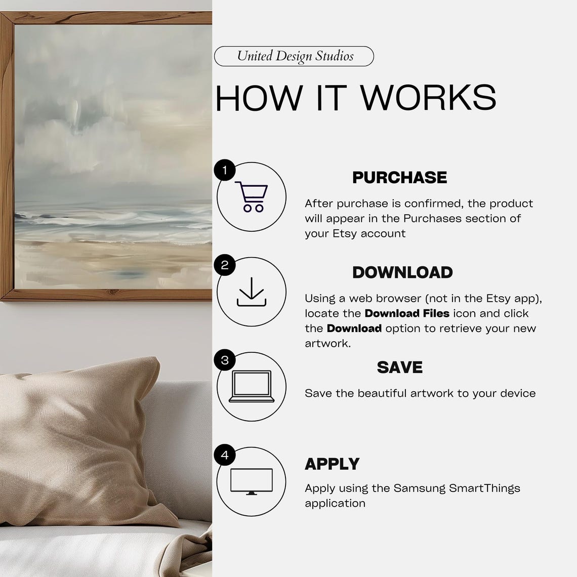 Neutral Beige Beach Waves Soft Summer Coastal Calm Shoreline Poster - Image 3