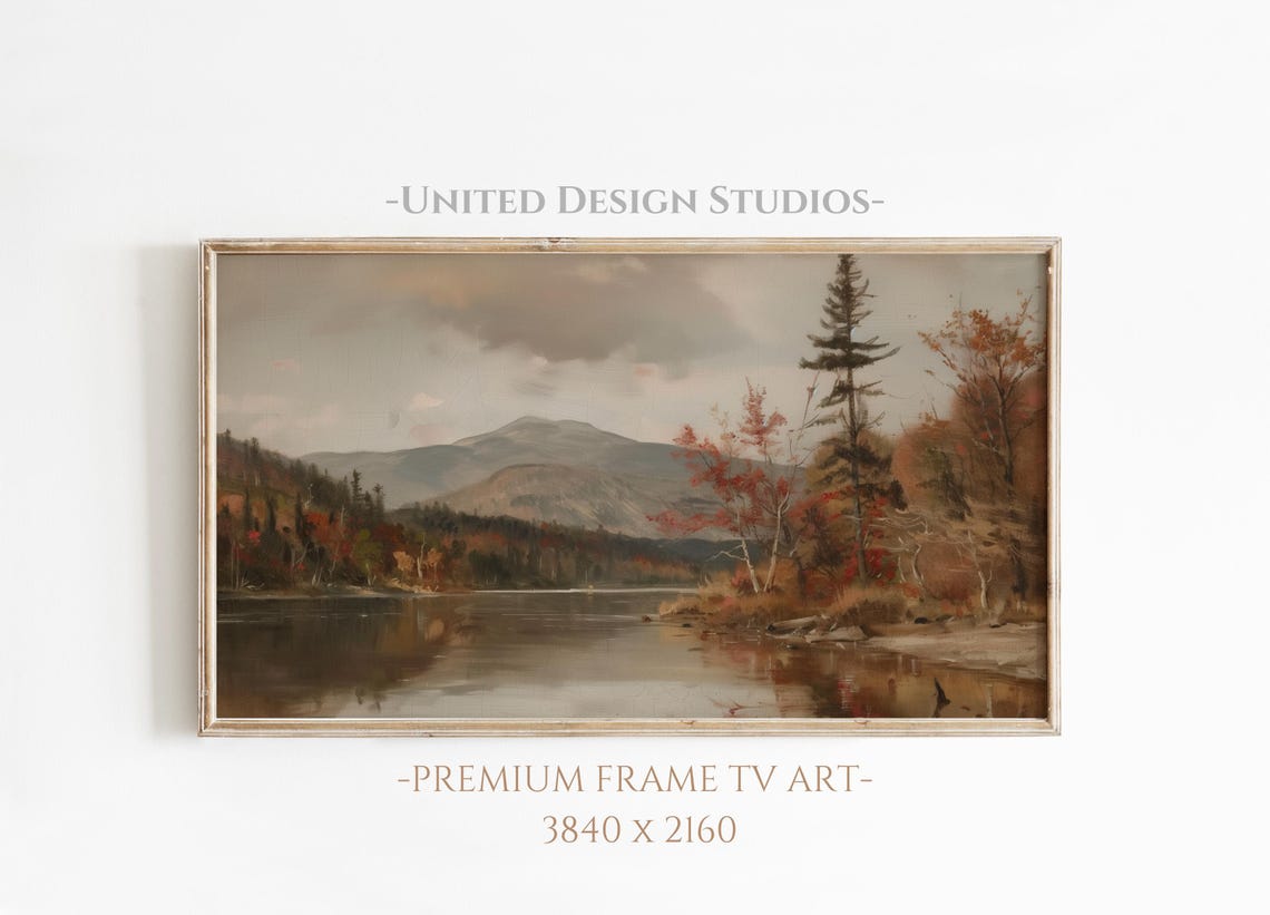 Autumn Mountain Lake Foliage Reflection Pines Fall Landscape Poster