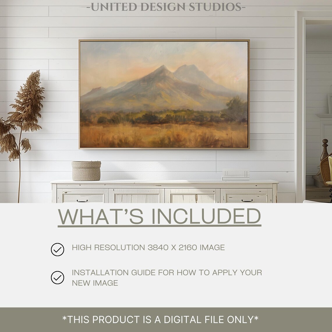Fall Field and Mountain Autumn Frame TV Art - Image 2