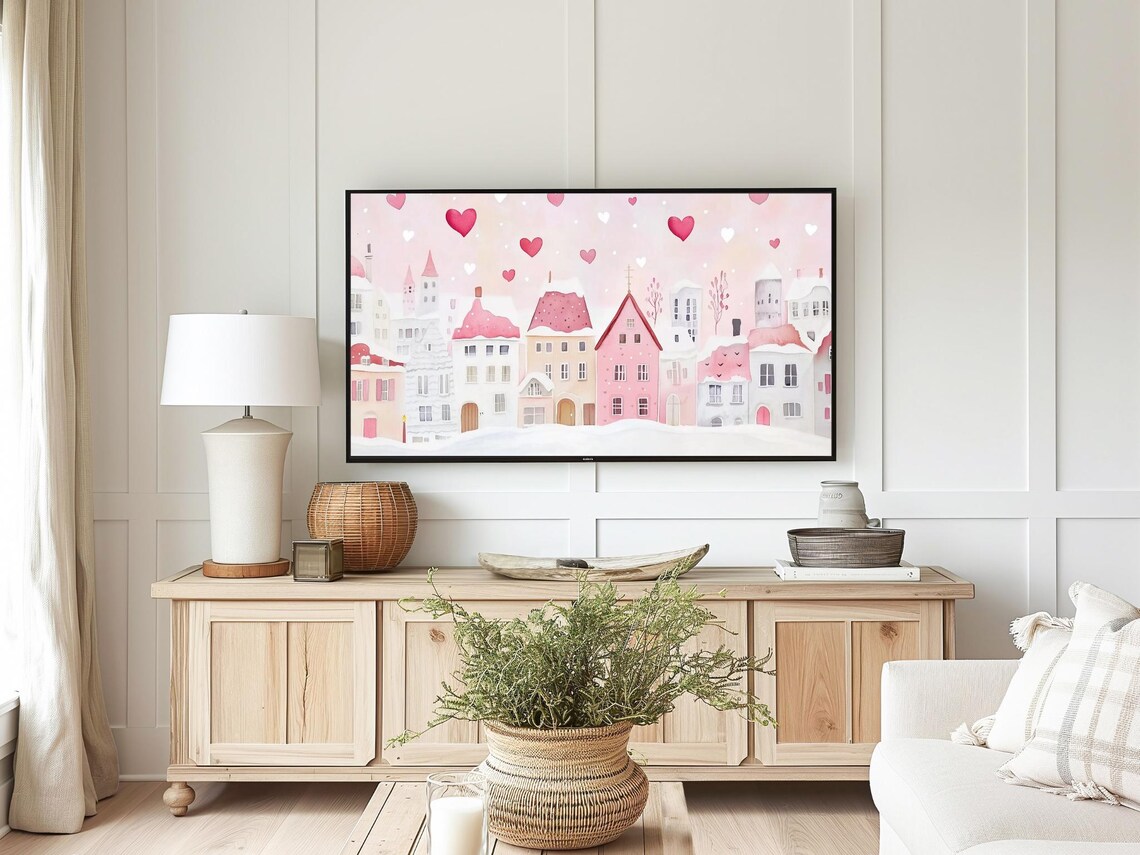 Valentine Village Art Print, Romantic Valentine Town - Image 5