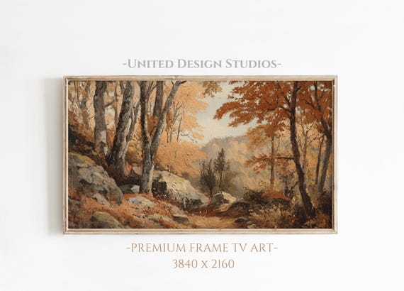 Fall Frame Tv Art Fall Forest Landscape Frame Tv Art Fall Foliage Tv Art Neutral Fall Oil Painting Tv Art