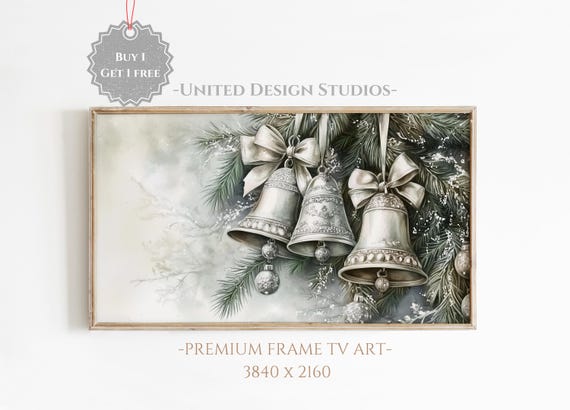 Christmas Bells and Tree Ornament Farmhouse Art Print