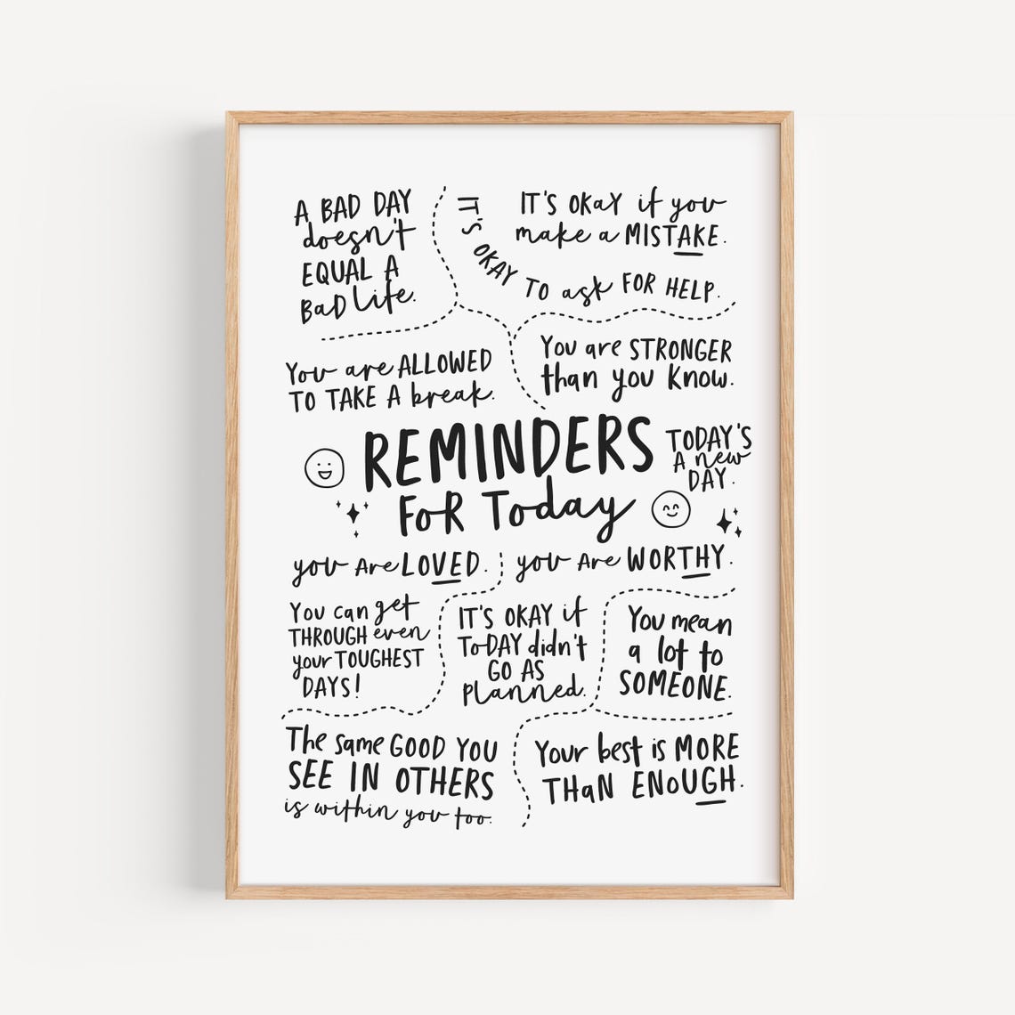 Daily Reminders Positive Affirmations Poster