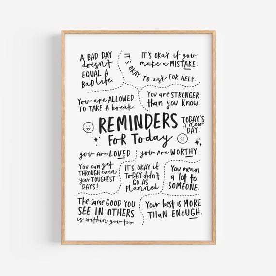 Daily Reminders Positive Affirmations Poster