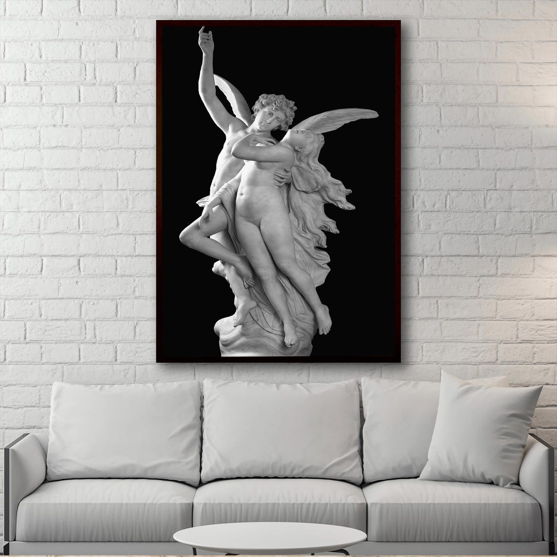 Neoclassical Winged Couple Marble Sculpture Greek Mythology Art Print - Image 2
