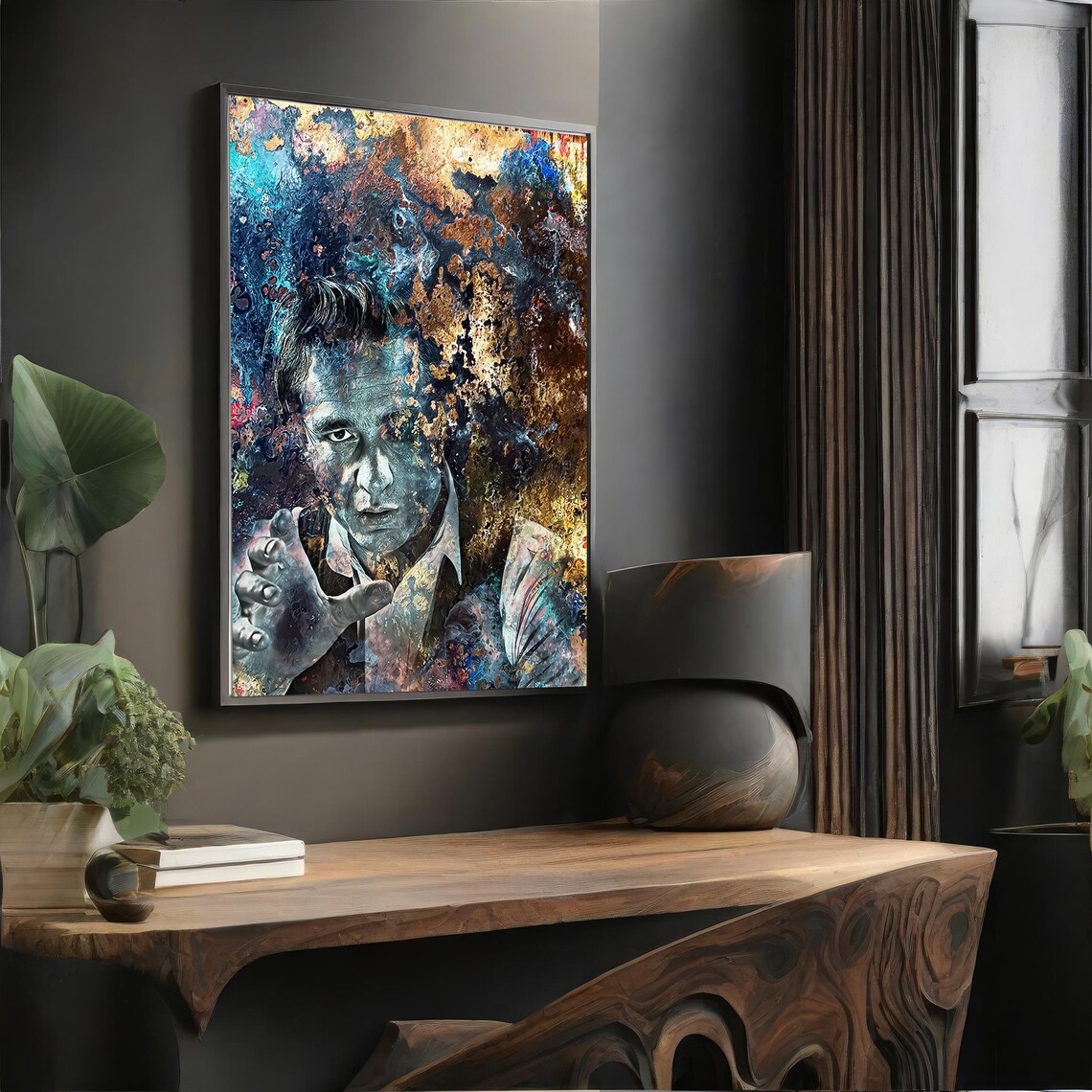 Abstract Reaching Man Portrait in Colorful Expressionist Painting Art Poster - Image 4