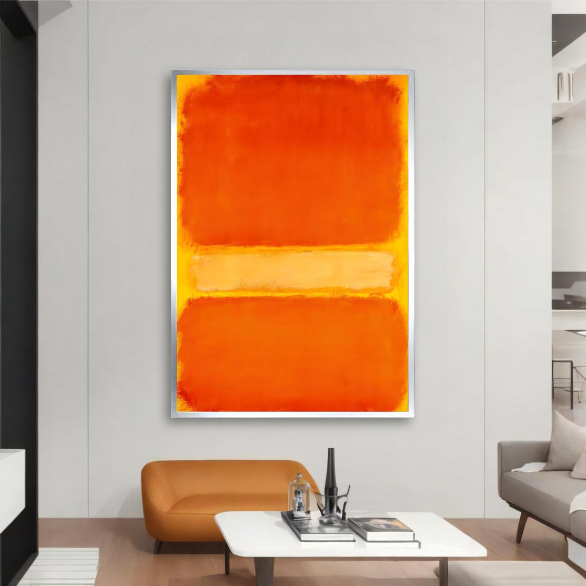 Rothko Style Fiery Orange Color Field Abstract Minimalist Poster - Image 2