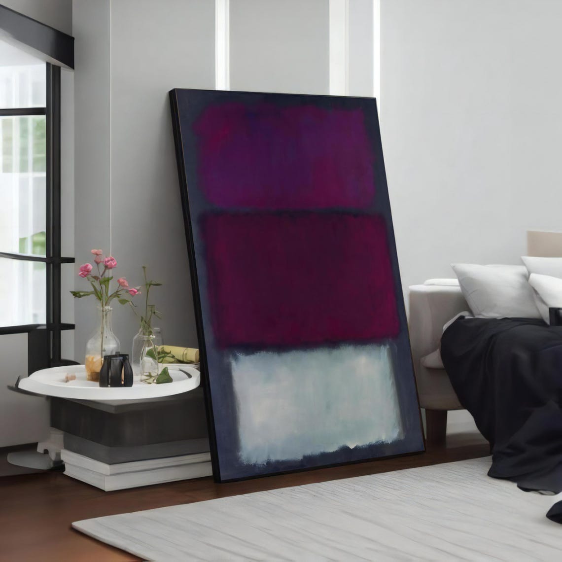 Rothko Style Purple Red White Color Field Modern Abstract Poster - Image 4