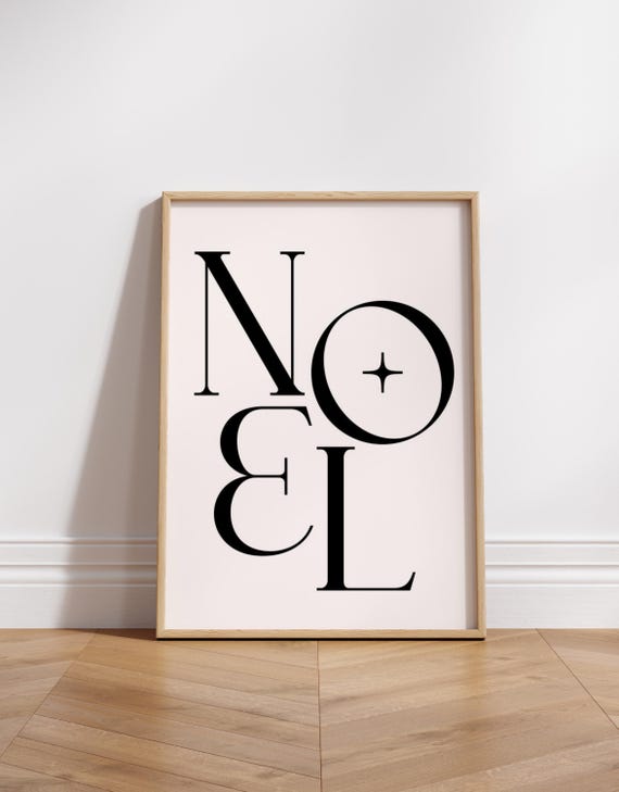 Noel Trendy Christmas Typography Art Print