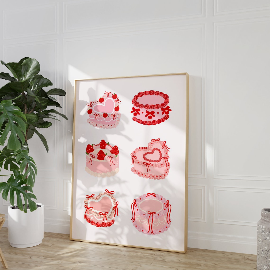 Coquette Cake Art Print, Sweet Dessert Poster - Image 3