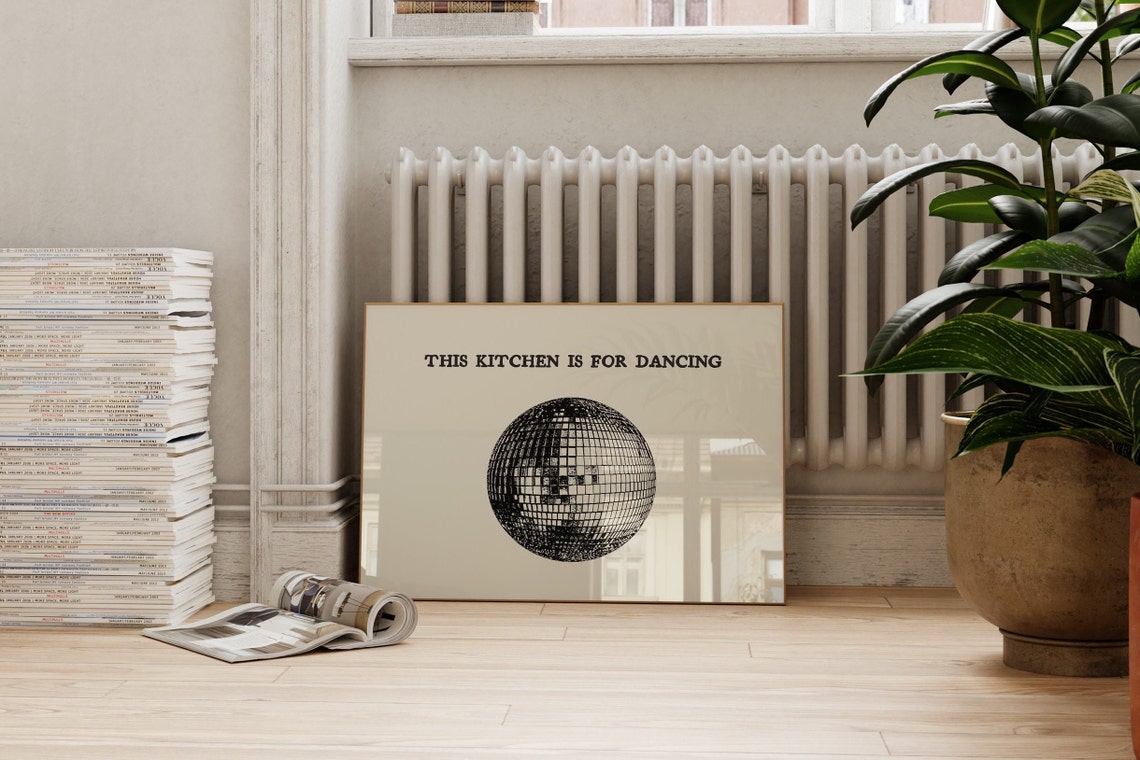 This Kitchen Is For Dancing Disco Ball Retro Kitchen Fun Poster - Image 2