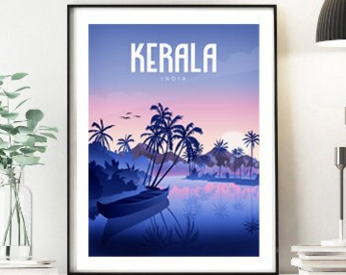 Kerala Travel Poster, Indian Wall Art Print - Image 4
