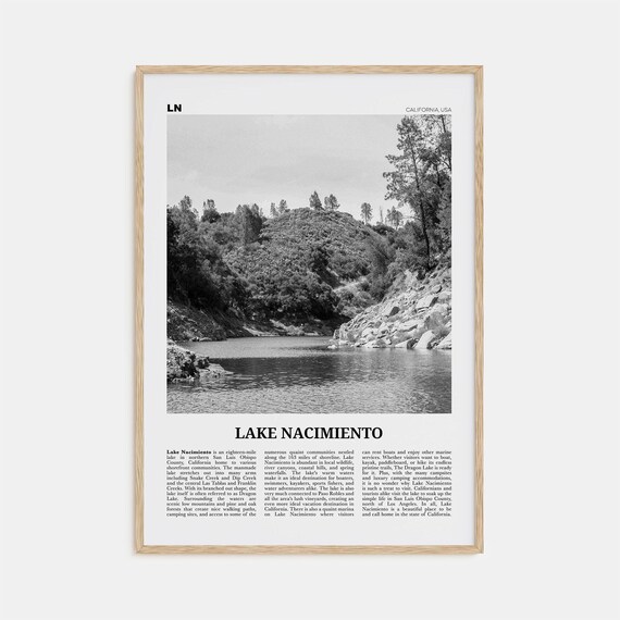 Lake Nacimiento Black And White Wall Art Print