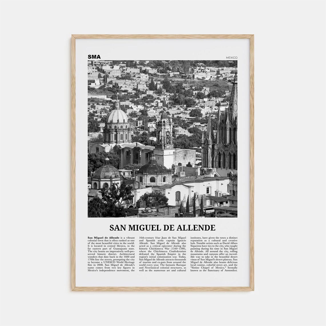 San Miguel De Allende Black And White Art Print