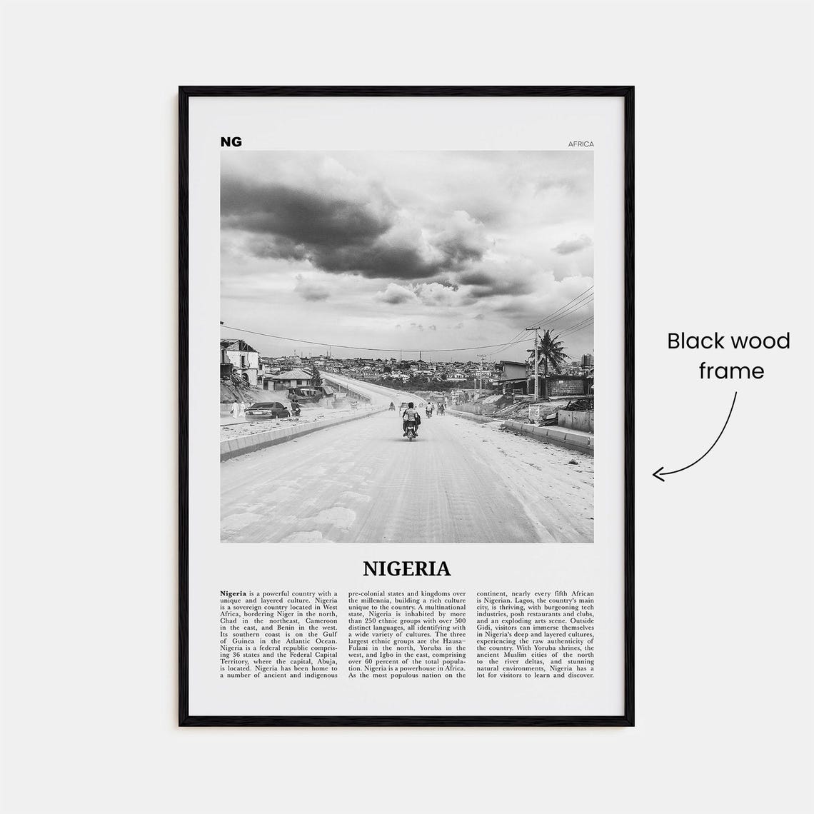 Nigeria Print Black And White No 3 Nigeria Wall Art Nigeria Poster Nigeria Photo Nigeria Wall Decor Nijeriya Abuja Lagos Africa - Image 3