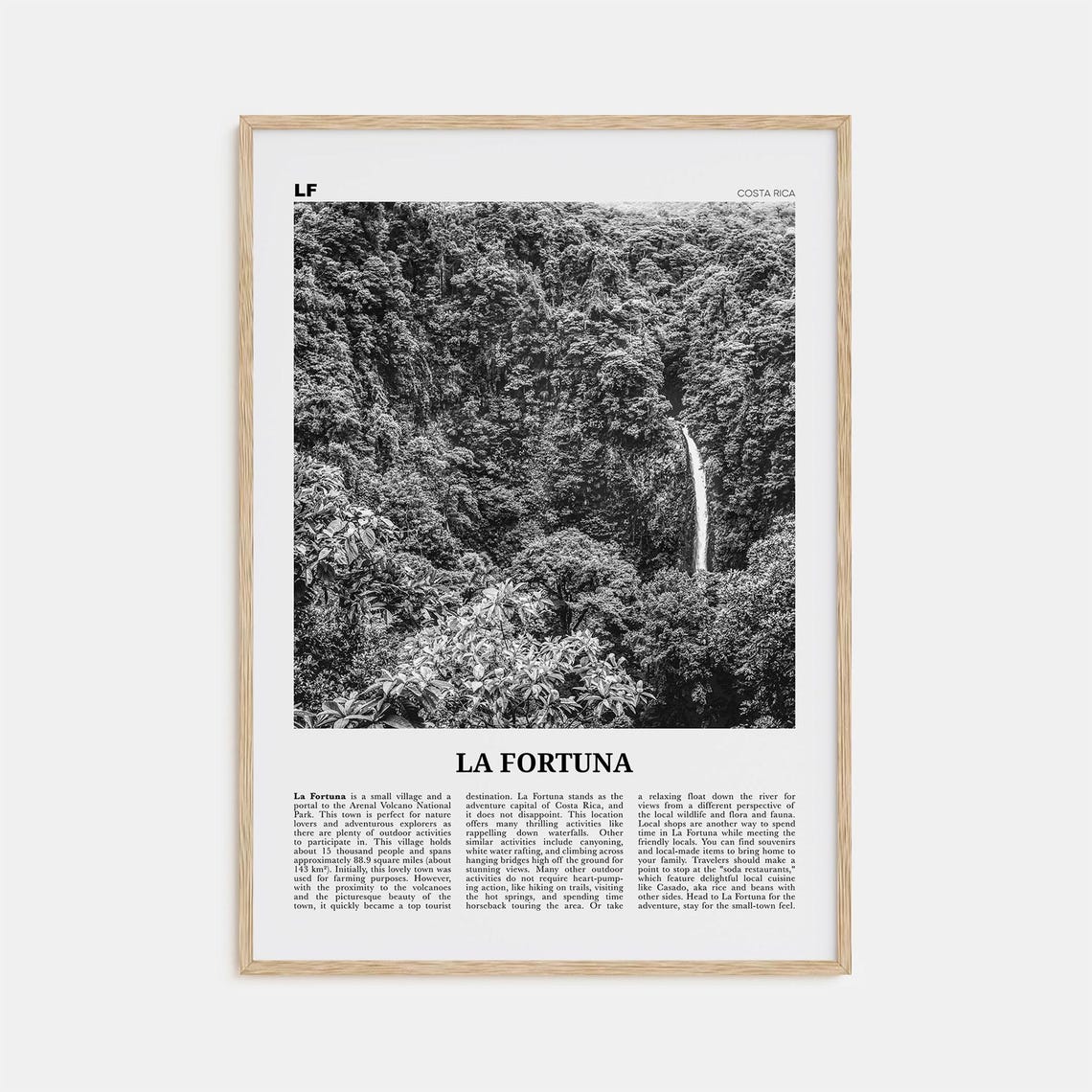La Fortuna Print Black And White La Fortuna Wall Art La Fortuna Poster La Fortuna Photo La Fortuna Wall Dcor Costa Rica