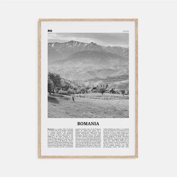 Romania Black And White Bucharest Travel Poster