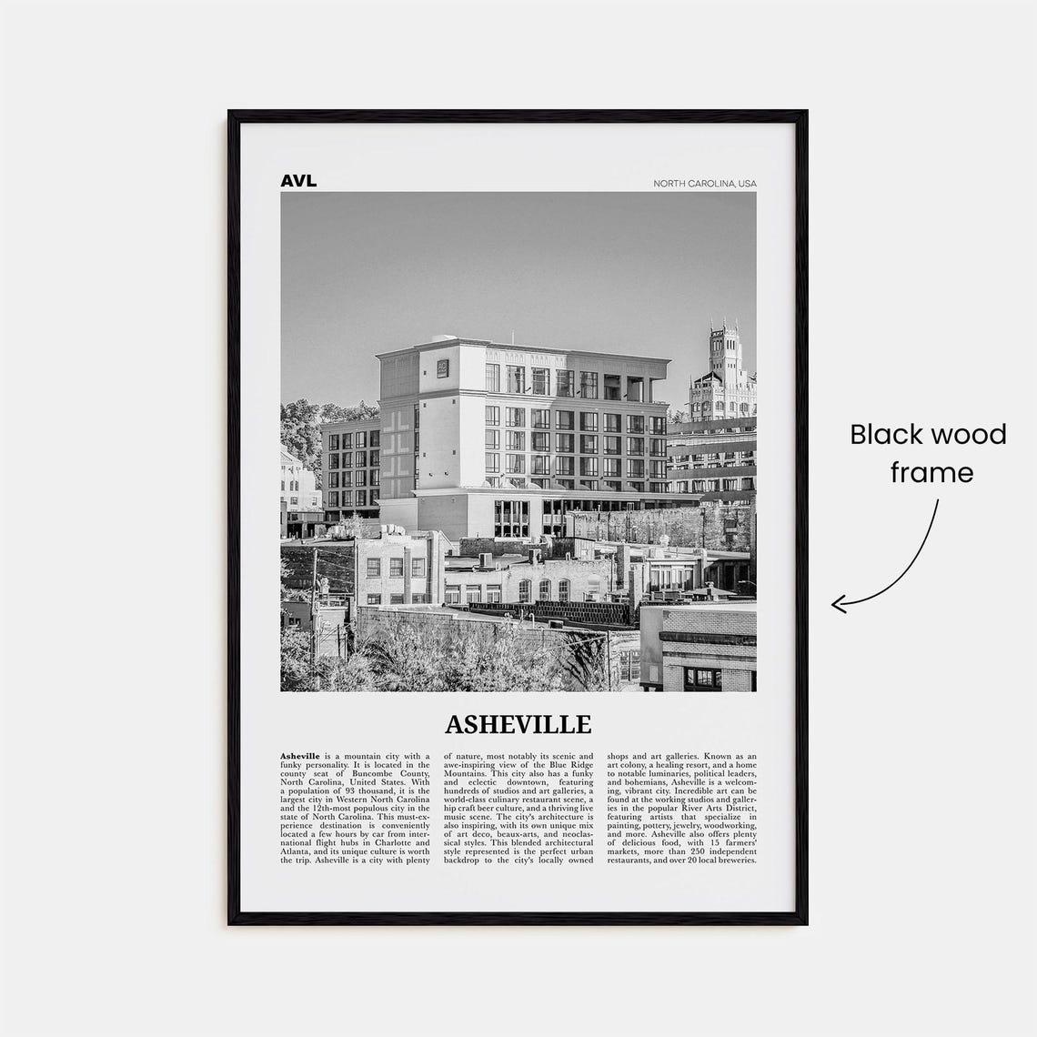 Asheville Print Black And White No 2 Asheville Wall Art Asheville Poster Asheville Photo North Carolina Usa United States America - Image 3