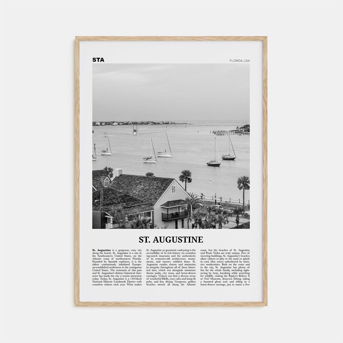 St Augustine Black And White No. 1 Travel Poster