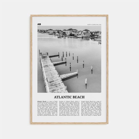 Atlantic Beach, North Carolina Map Travel Poster