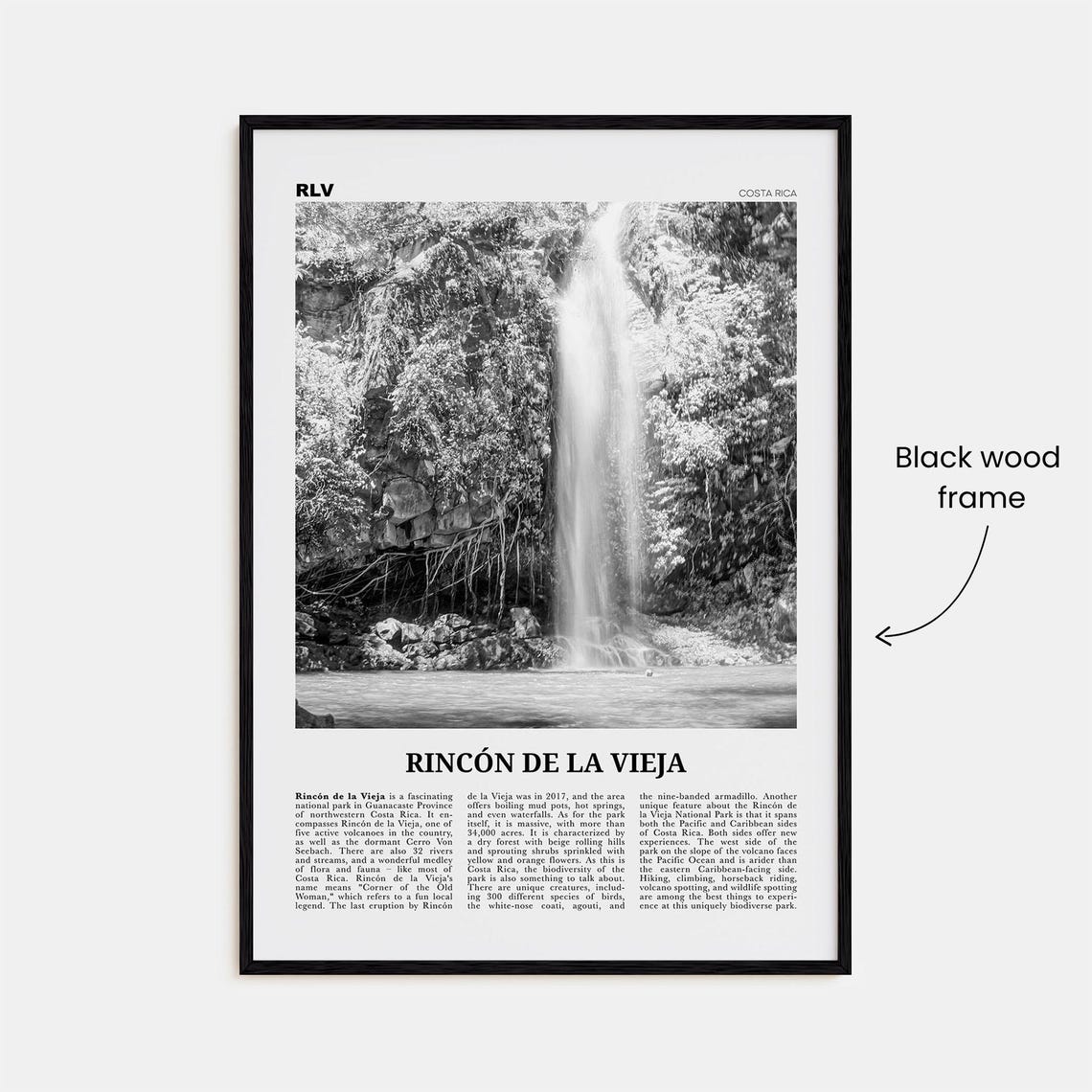 Rincon De La Vieja Print Black And White Rincn De La Vieja Wall Art Rincn De La Vieja Poster Rincn De La Vieja Photo Costa Rica - Image 3