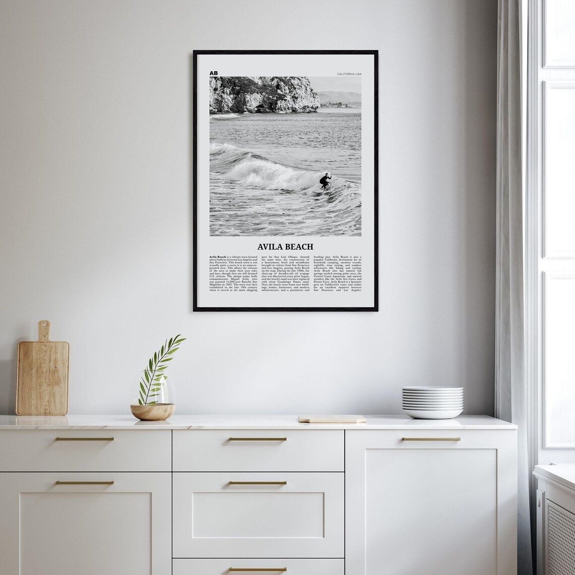 Avila Beach Print Black And White No 2 Avila Beach Wall Art Avila Beach Poster Avila Beach Photo California Usa United States America - Image 2