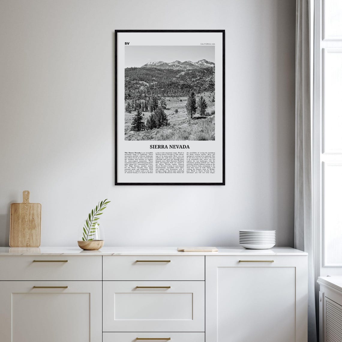 Sierra Nevada Black And White Travel Poster, California - Image 2