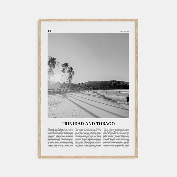 Trinidad And Tobago Black And White Travel Poster