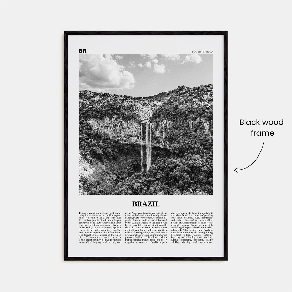 Brazil Black And White No 2, Brazil Travel Poster - Image 3