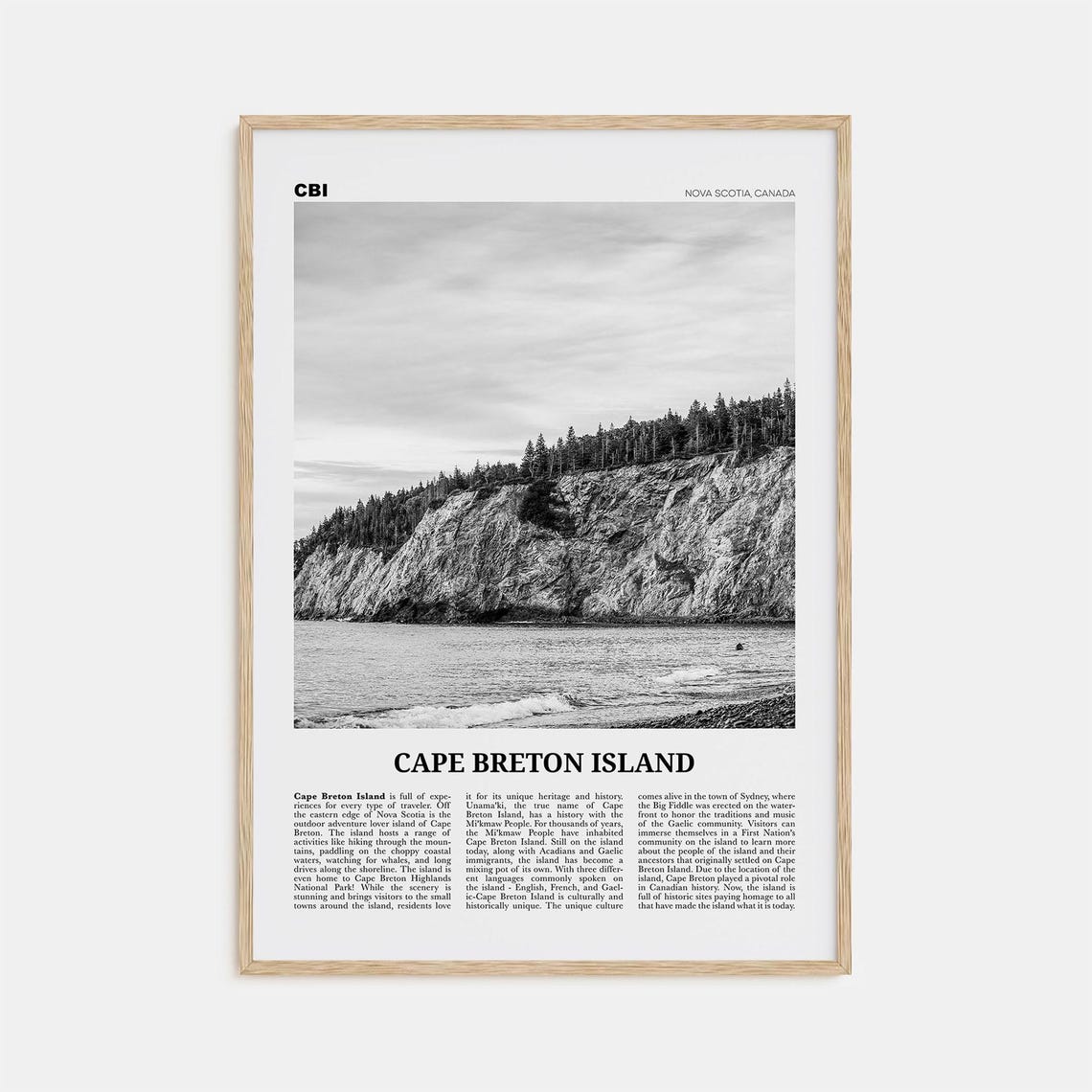 Cape Breton Island Black And White Art Print