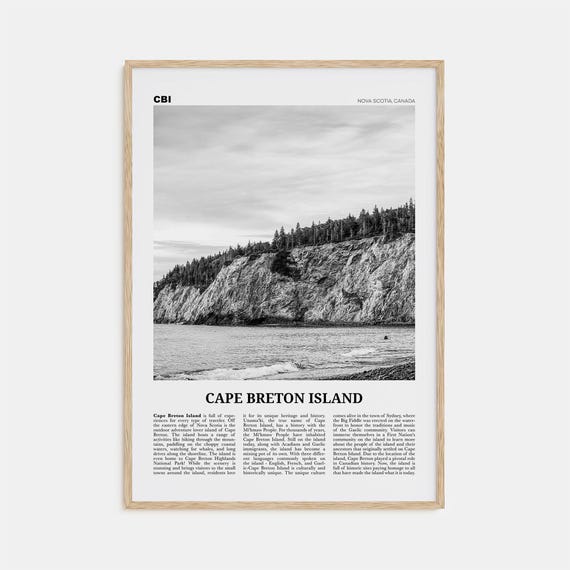 Cape Breton Island Black And White Art Print