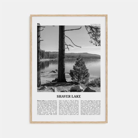 Shaver Lake Black And White Travel Poster