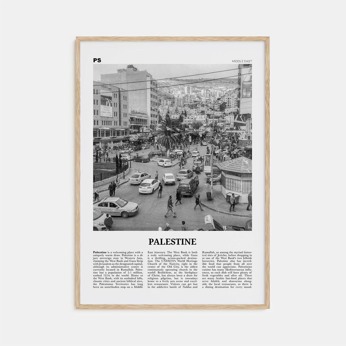 Palestine Black And White No. 2 Travel Poster