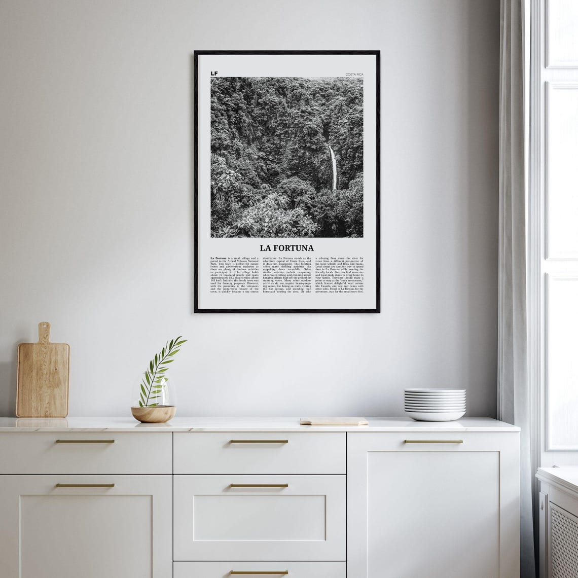La Fortuna Print Black And White La Fortuna Wall Art La Fortuna Poster La Fortuna Photo La Fortuna Wall Dcor Costa Rica - Image 2
