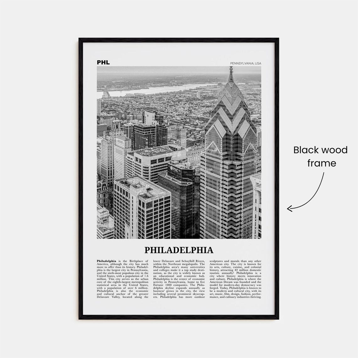 Philadelphia Print Black And White No 3 Philadelphia Wall Art Philadelphia Poster Philadelphia Pennsylvania Usa United States - Image 3