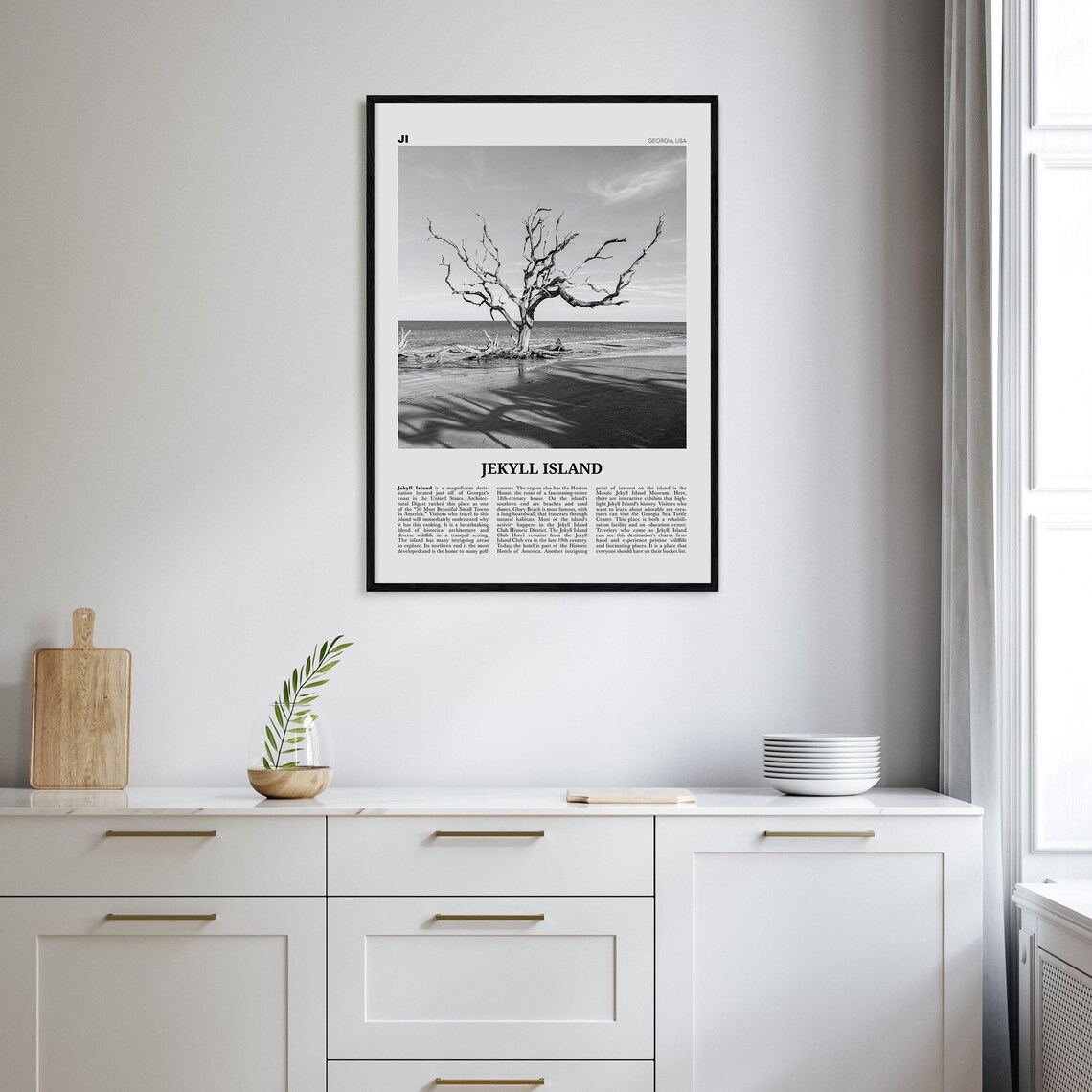 Jekyll Island Black and White Travel Poster, Georgia - Image 2