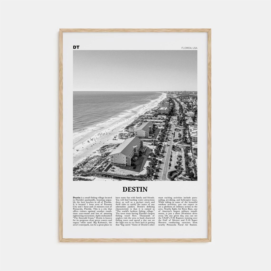 Destin Print Black And White No 2 Destin Wall Art Destin Poster Destin Photo Destin Wall Dcor Florida Usa United States America