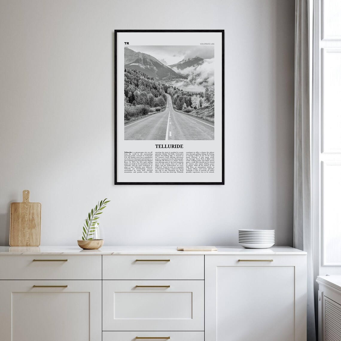 Telluride Black And White Travel Poster, Colorado - Image 2