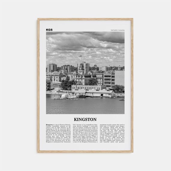 Kingston, Canada Black and White Travel Poster