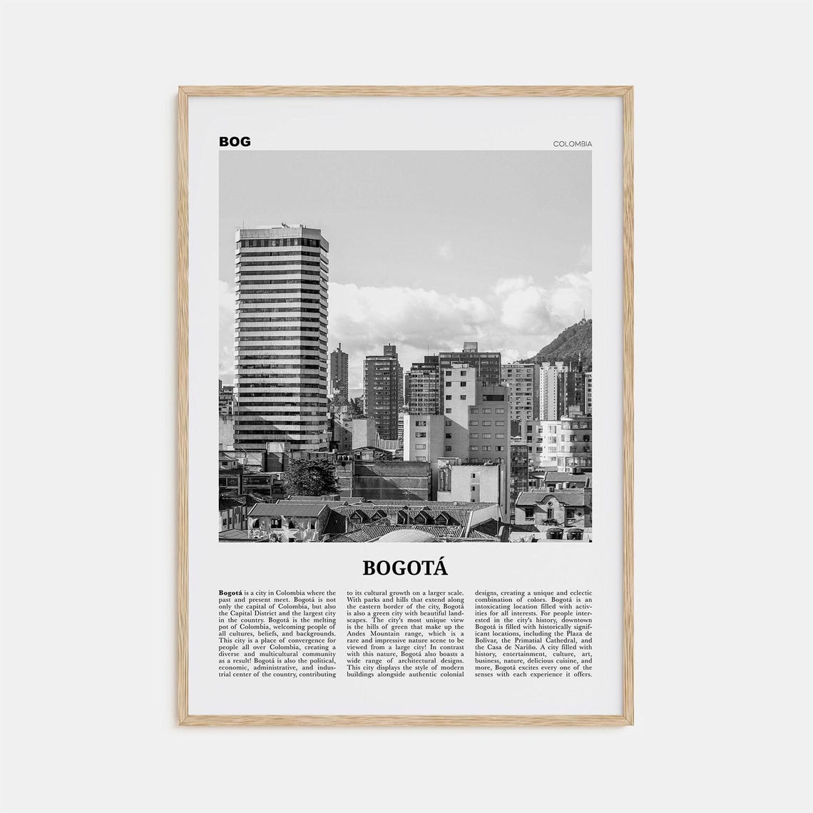 Bogota Print Black And White No 2 Bogota Wall Art Bogota Poster Bogota Photo Bogota Wall Decor City Print Bogota Colombia